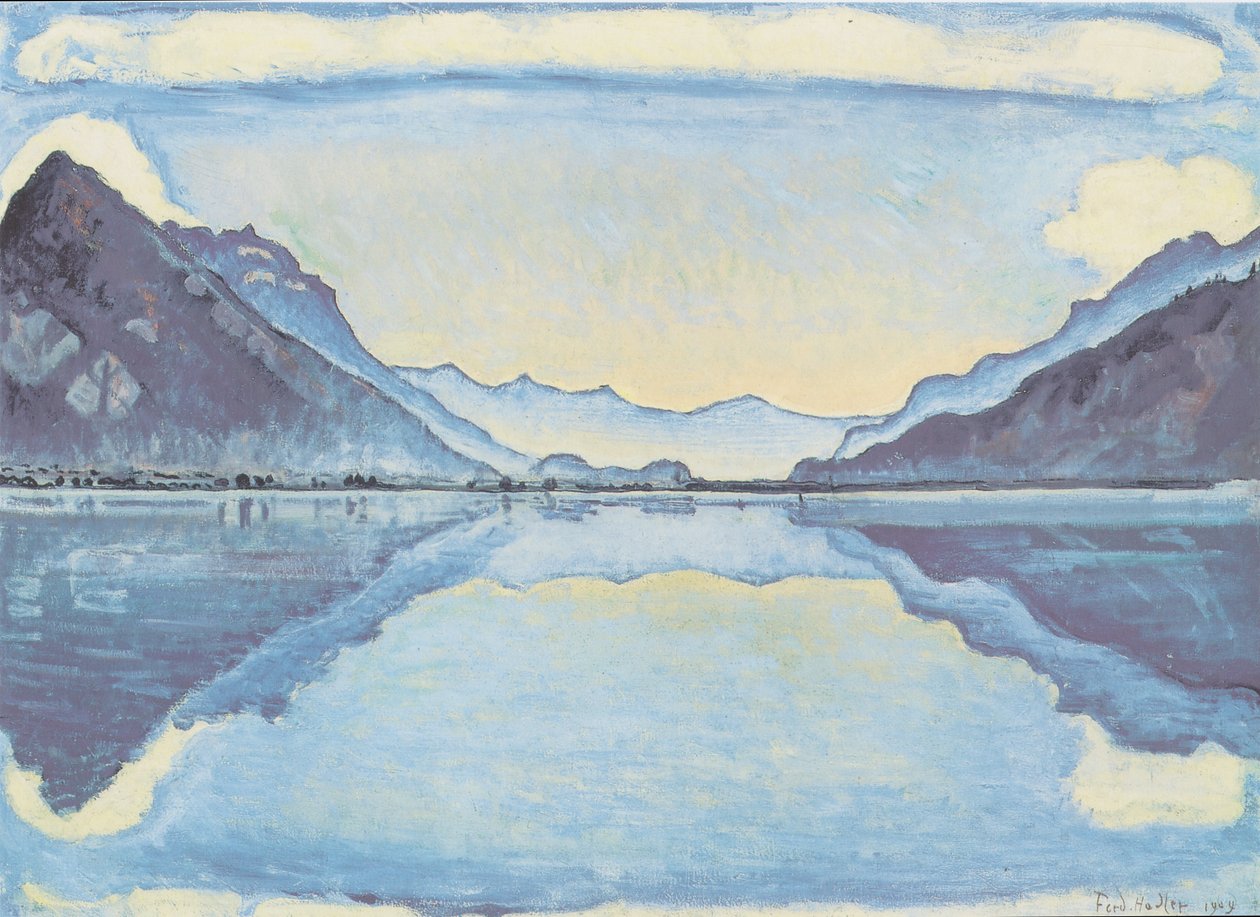 Thun -søen med symmetrisk refleks af Ferdinand Hodler