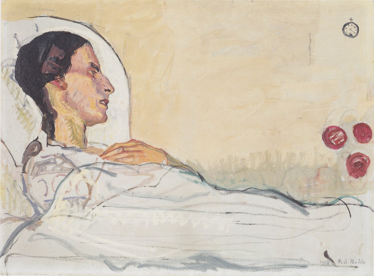Valentine Godé-Darel i sygesengen af Ferdinand Hodler