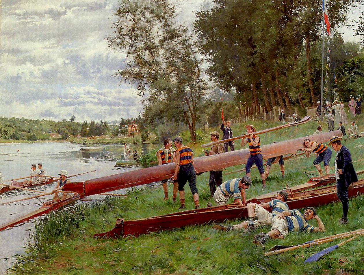 Kanosejlads på Marne, 1899 af Ferdinand Joseph Guildry