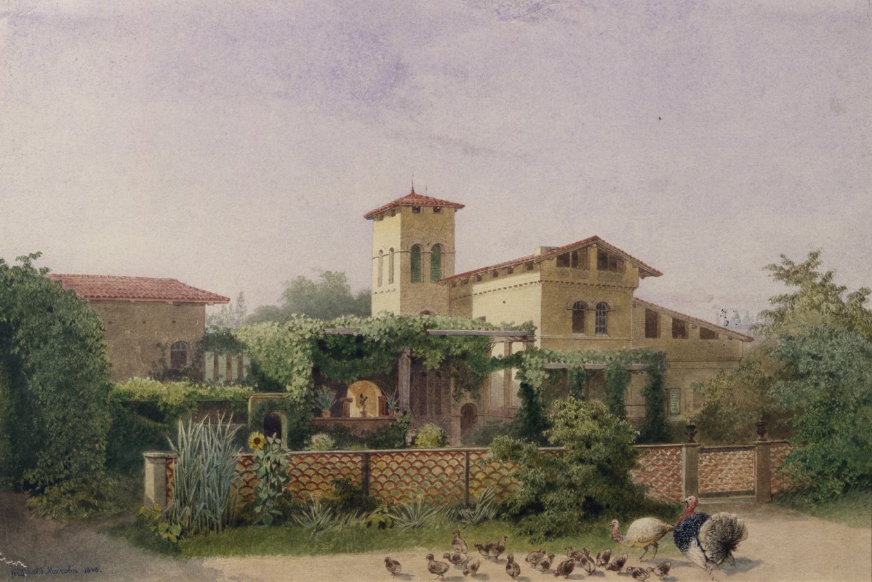 De romerske bade, 1848 (wc på papir) af Ferdinand Maron