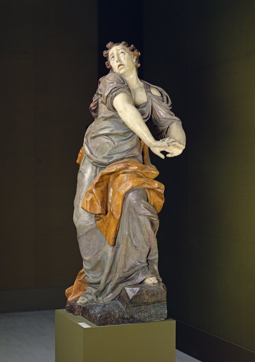 St. Mary Magdalene på Golgata (polykromt træ) af Ferdinand Maximilian Brokof