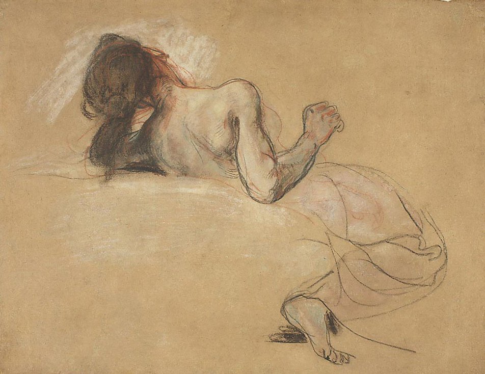 Hængende kvinde af Ferdinand Victor Eugene Delacroix
