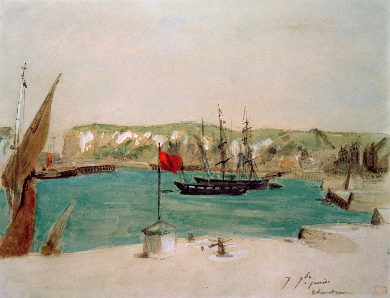Dieppe: Duquesne kaj af Ferdinand Victor Eugene Delacroix