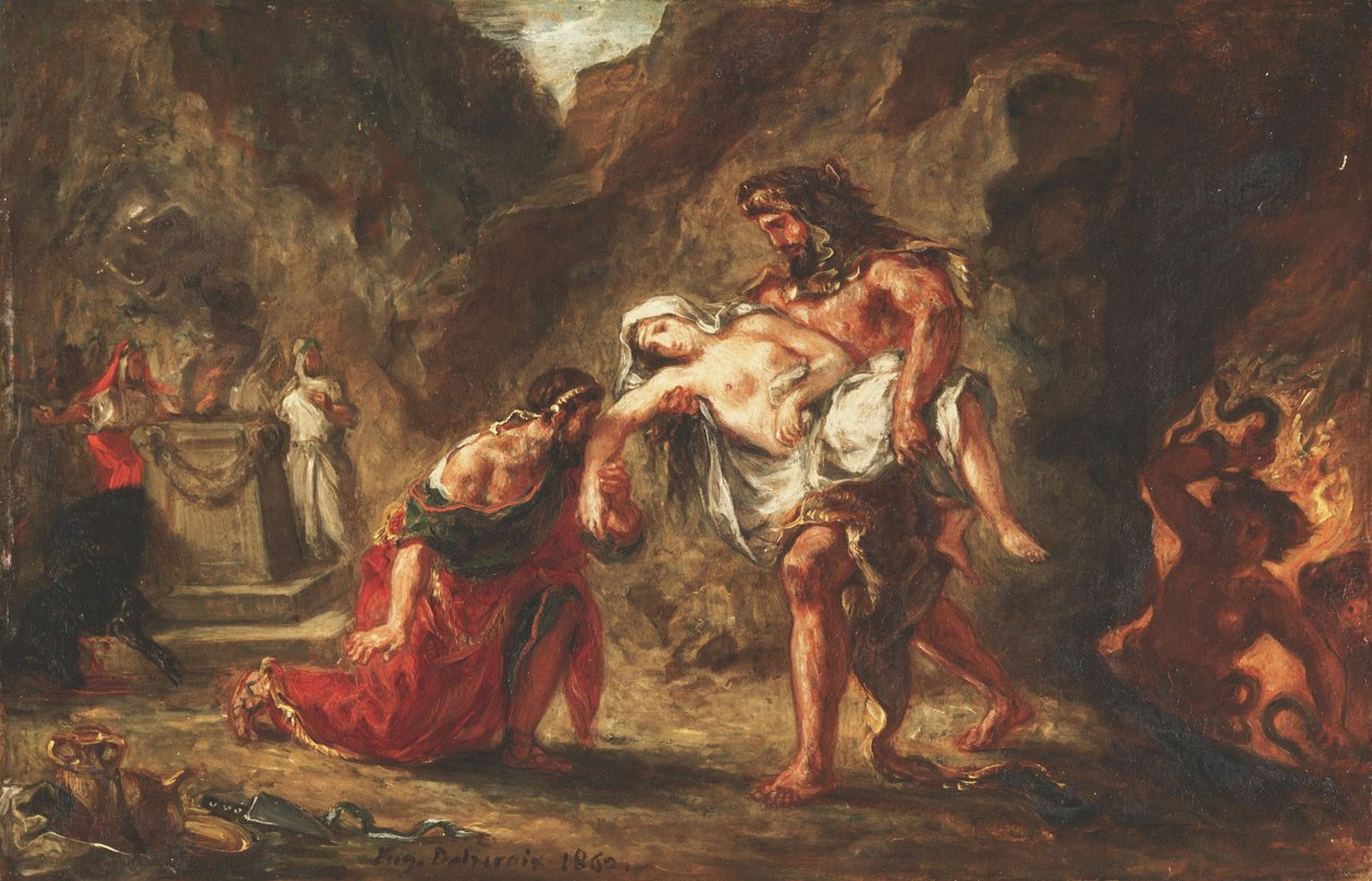 Hercules og Alcestis af Ferdinand Victor Eugene Delacroix