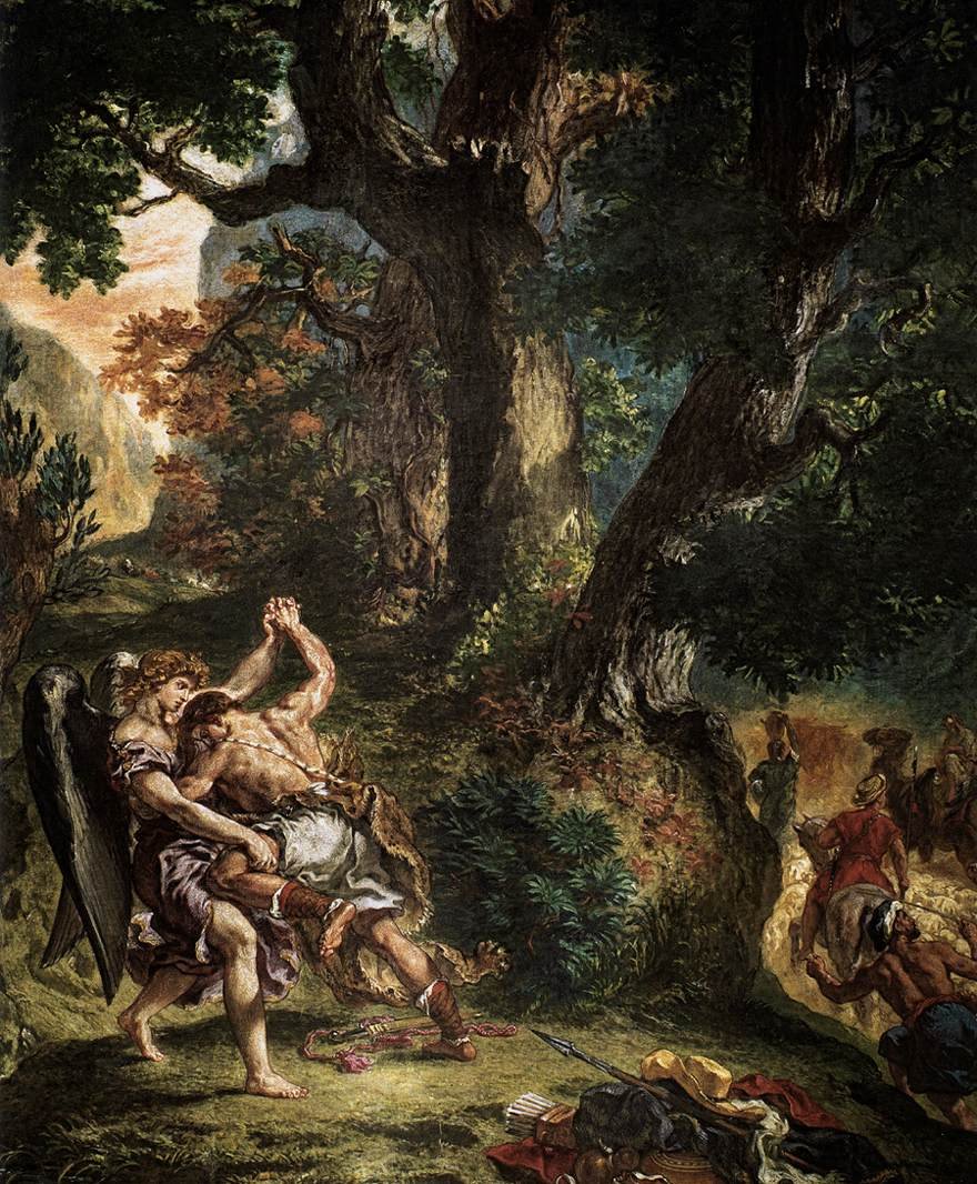 Jacob kæmper med englen af Ferdinand Victor Eugene Delacroix