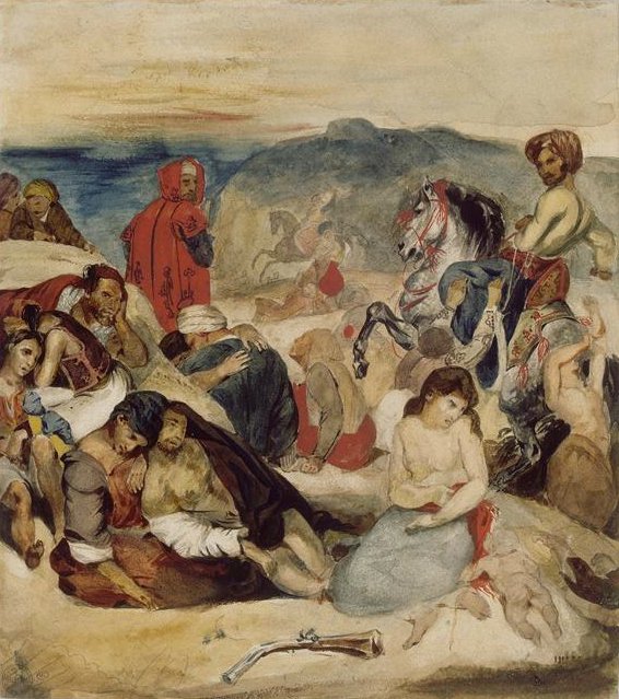 Massakre på Chios af Ferdinand Victor Eugene Delacroix