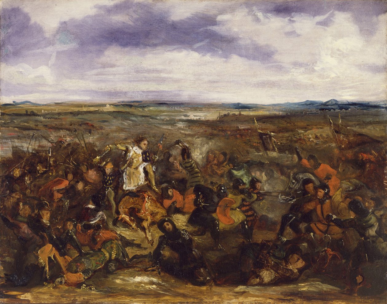 Skitse til Slaget ved Poitiers, 1829-30 (se 82866) af Ferdinand Victor Eugene Delacroix