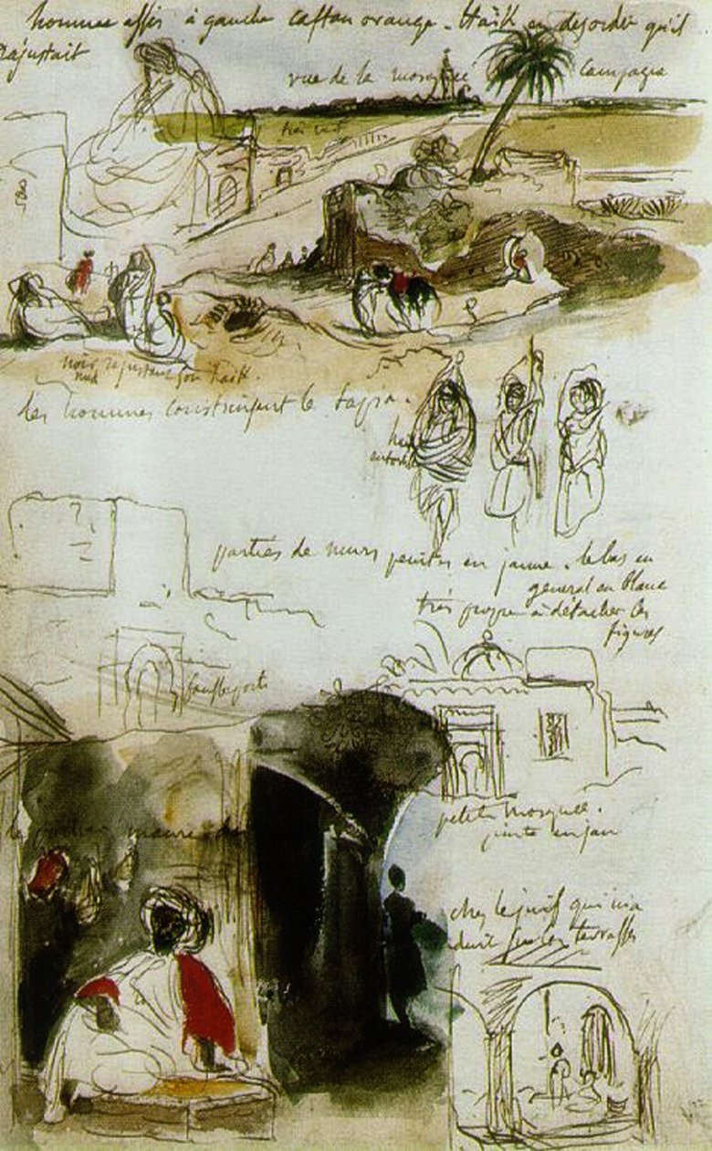 Skitsebog fra Marokko, 1832 af Ferdinand Victor Eugene Delacroix
