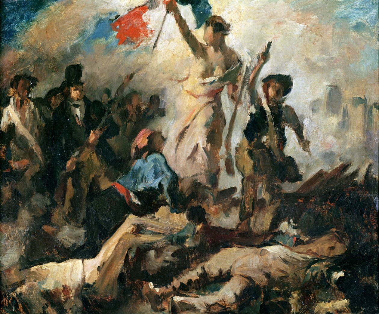 Studie for Liberty Leading the People af Ferdinand Victor Eugene Delacroix