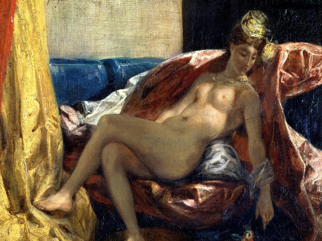 Kvinde med en papegøje af Ferdinand Victor Eugene Delacroix