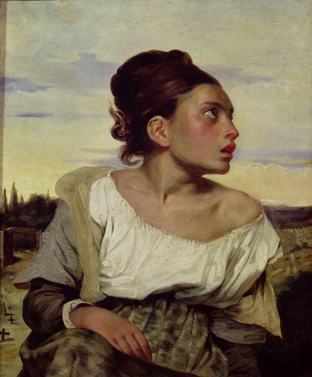 Ung forældreløs på kirkegården, 1824 af Ferdinand Victor Eugene Delacroix