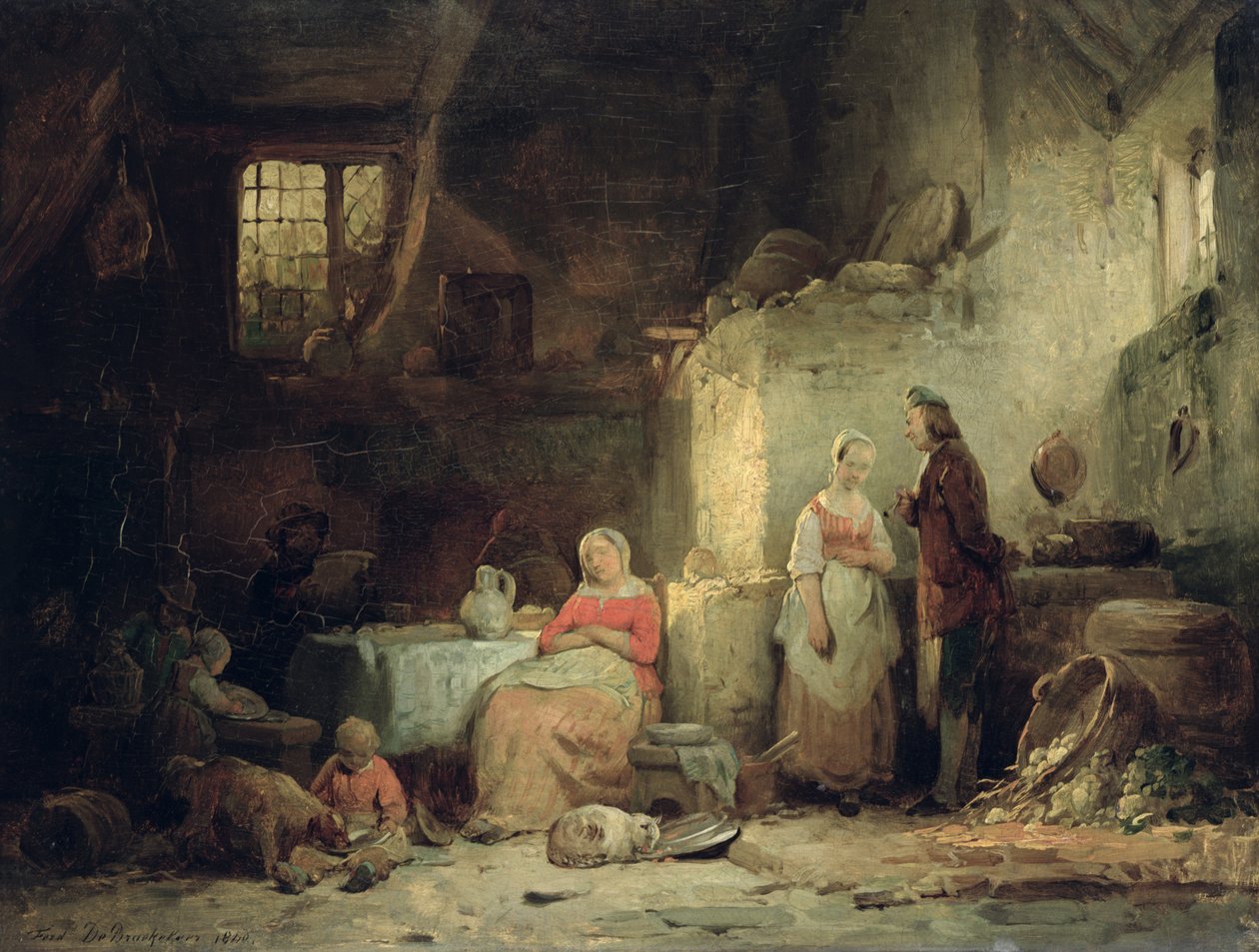 Samtale efter måltidet, 1840 af Ferdinand de Braekeleer