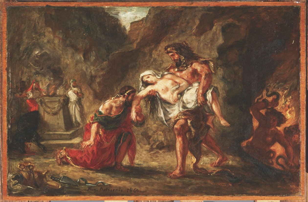 Hercules og Alcestis af Ferdinand Victor Eugene Delacroix