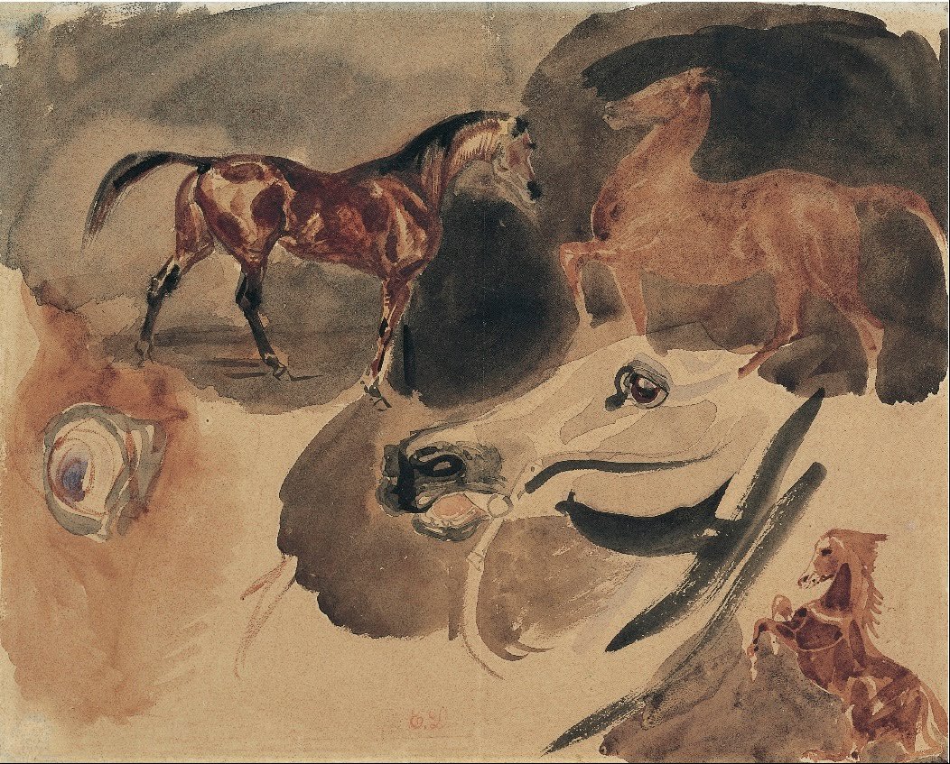 Undersøgelse af heste af Ferdinand Victor Eugene Delacroix
