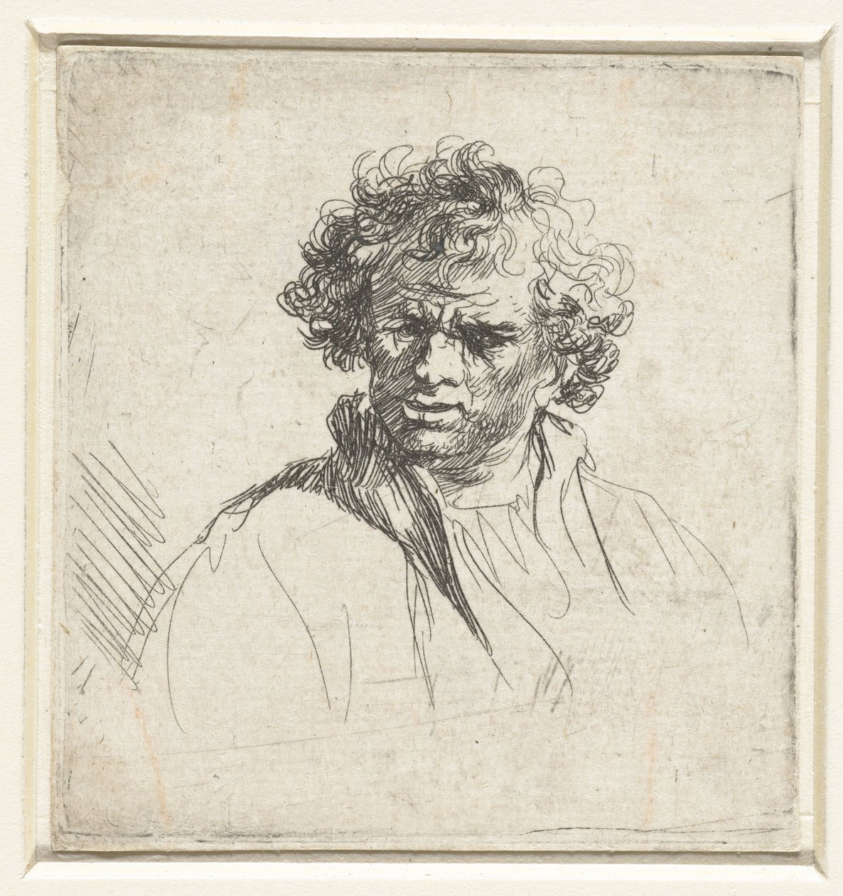 Buste af mand med forvredet ansigt af Ferdinand Bol (possibly)