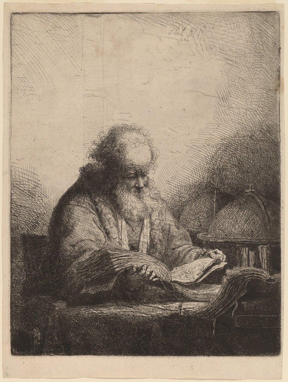 En gammel mand læser af Ferdinand Bol