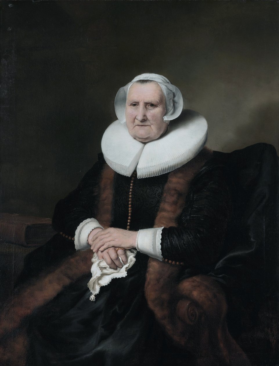Portræt af Elisabeth Jacobsdr. Bas (1571-1649) af Ferdinand Bol