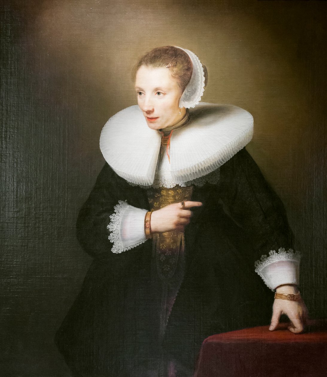Portræt af en ukendt kvinde af Ferdinand Bol
