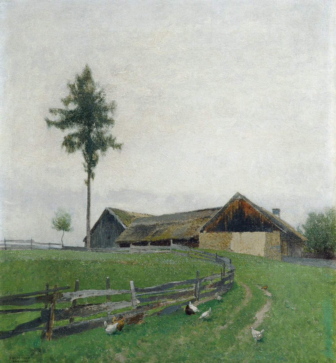 Gård nær Zwettl af Ferdinand Brunner