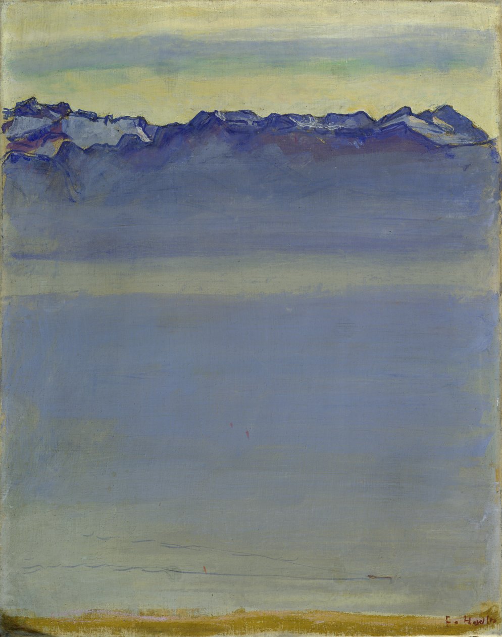 Genèvesøen med Savoy-alperne af Ferdinand Hodler