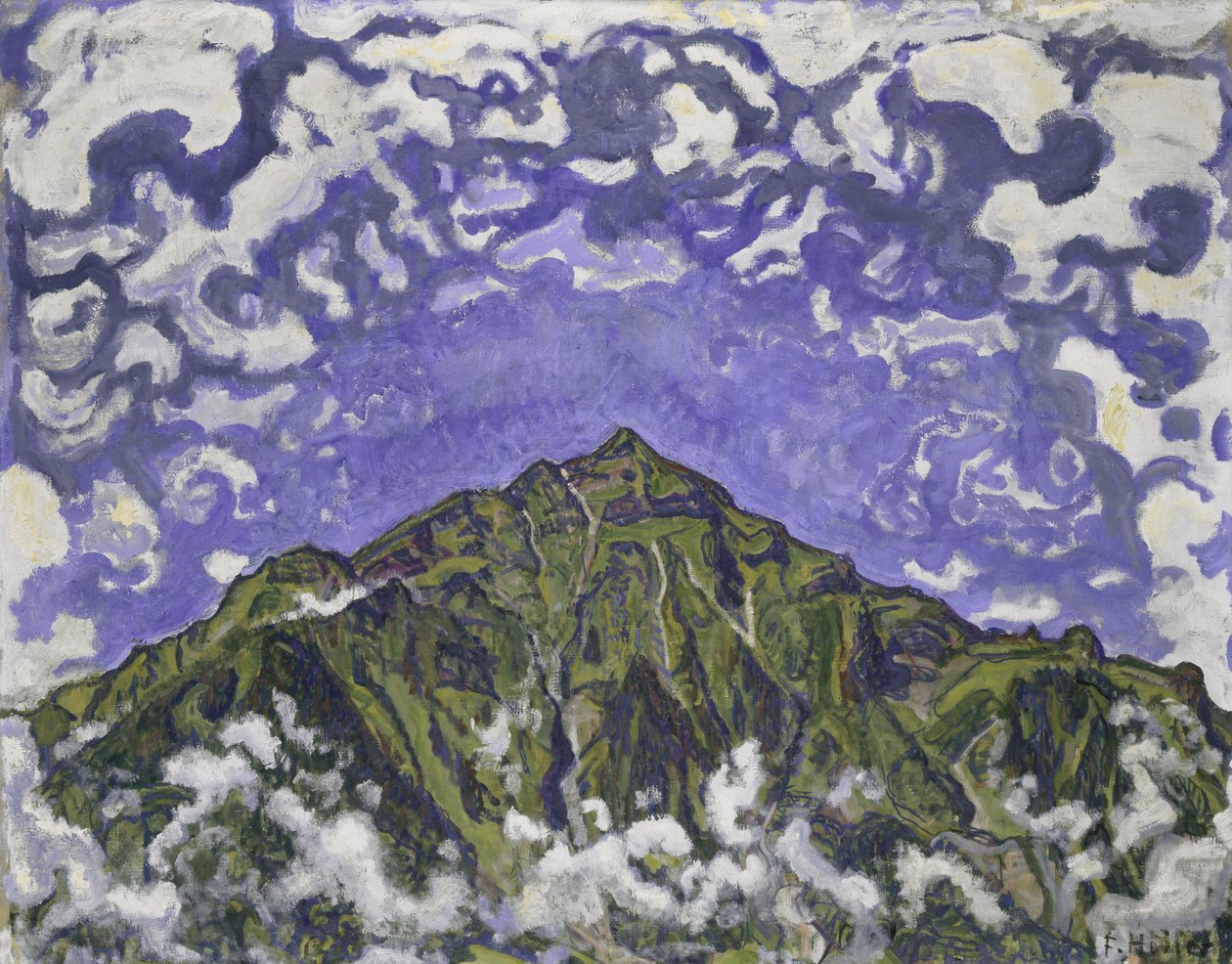 Niesen-bjerget set fra Heustrich, 1910 af Ferdinand Hodler