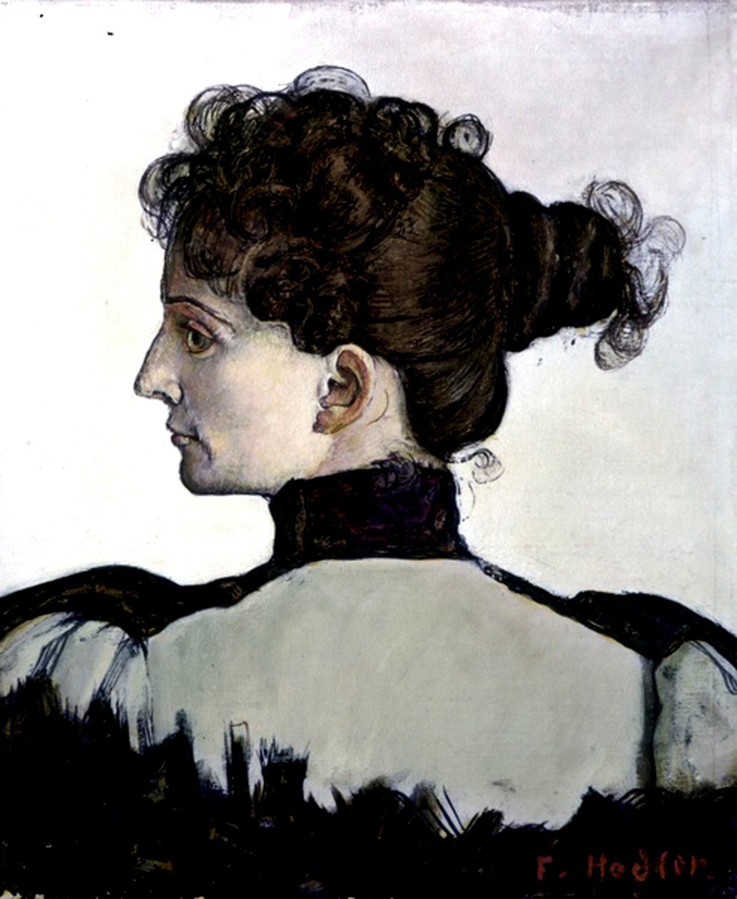 Kunstnerens kone (olie på lærred) af Ferdinand Hodler
