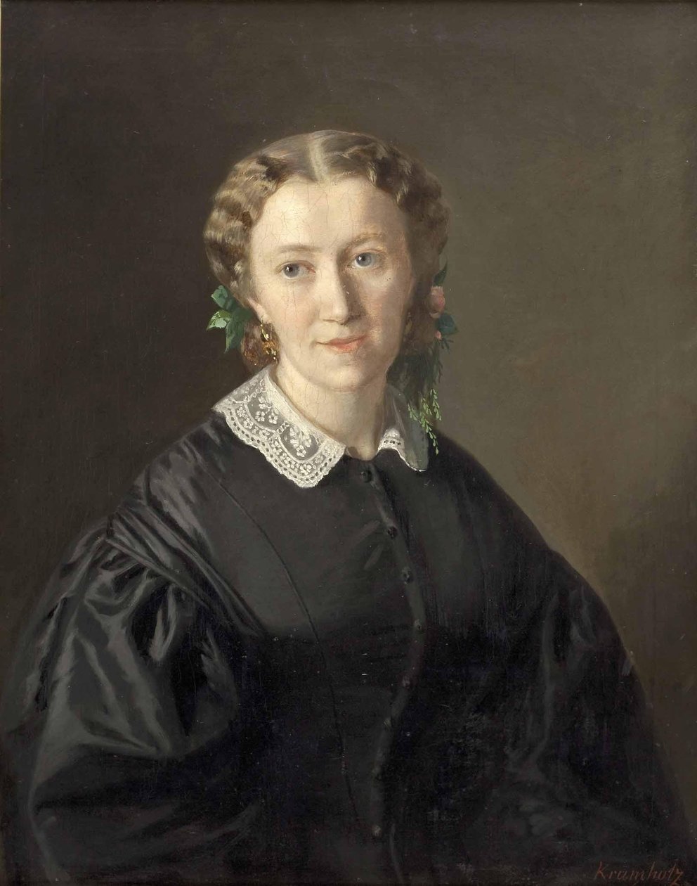 Portræt af en dame af Ferdinand Krumholz