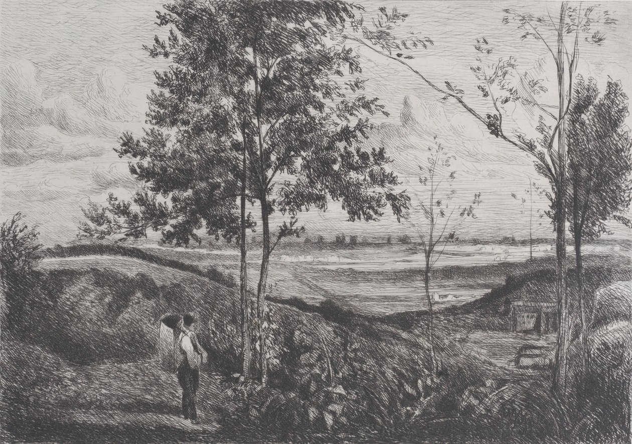 Landskab efter Corot, 1873-90. af Ferdinand Lefman