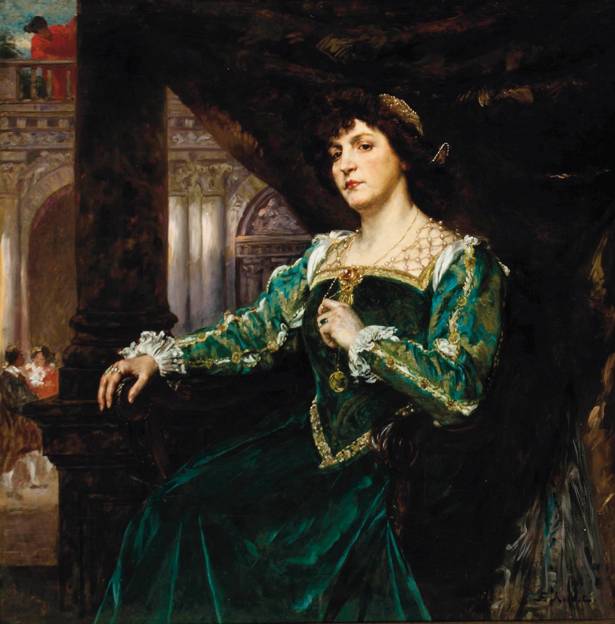 Portræt af Madame Clemenceau af Ferdinand Roybet