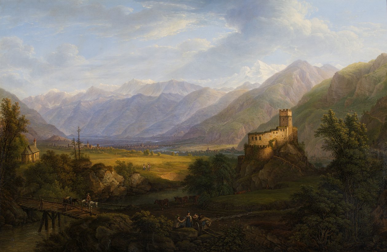 Glurnsertal med Adige i Tyrol af Ferdinand Runk