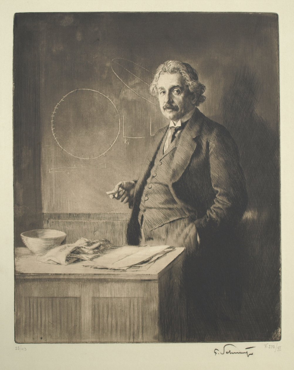 Portræt af Albert Einstein 1879-1955, 1921 af Ferdinand Schmutzer