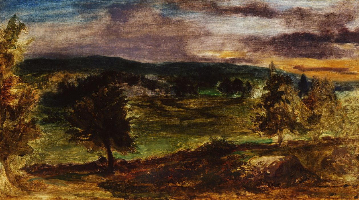 Landskab ved Champrosay af Ferdinand Victor Eugene Delacroix