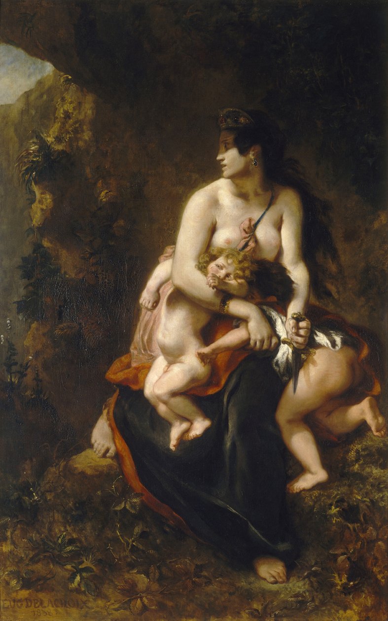 Medea Furious Medea af Ferdinand Victor Eugene Delacroix