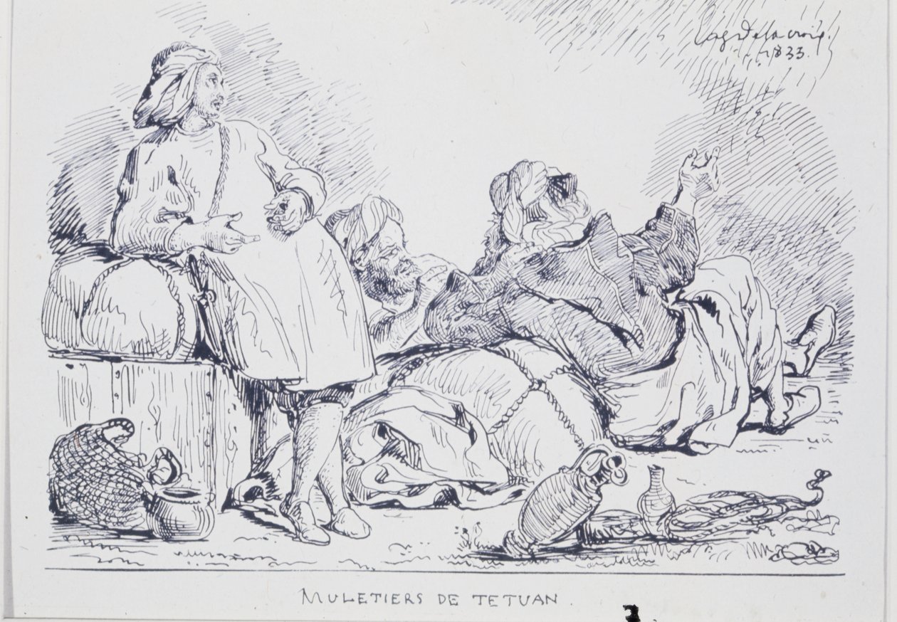 Muldyrførere fra Tetuán, 1833 af Ferdinand Victor Eugene Delacroix