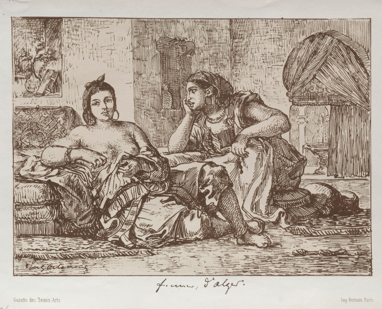 Kvinder fra Algier, 1833. af Ferdinand Victor Eugene Delacroix