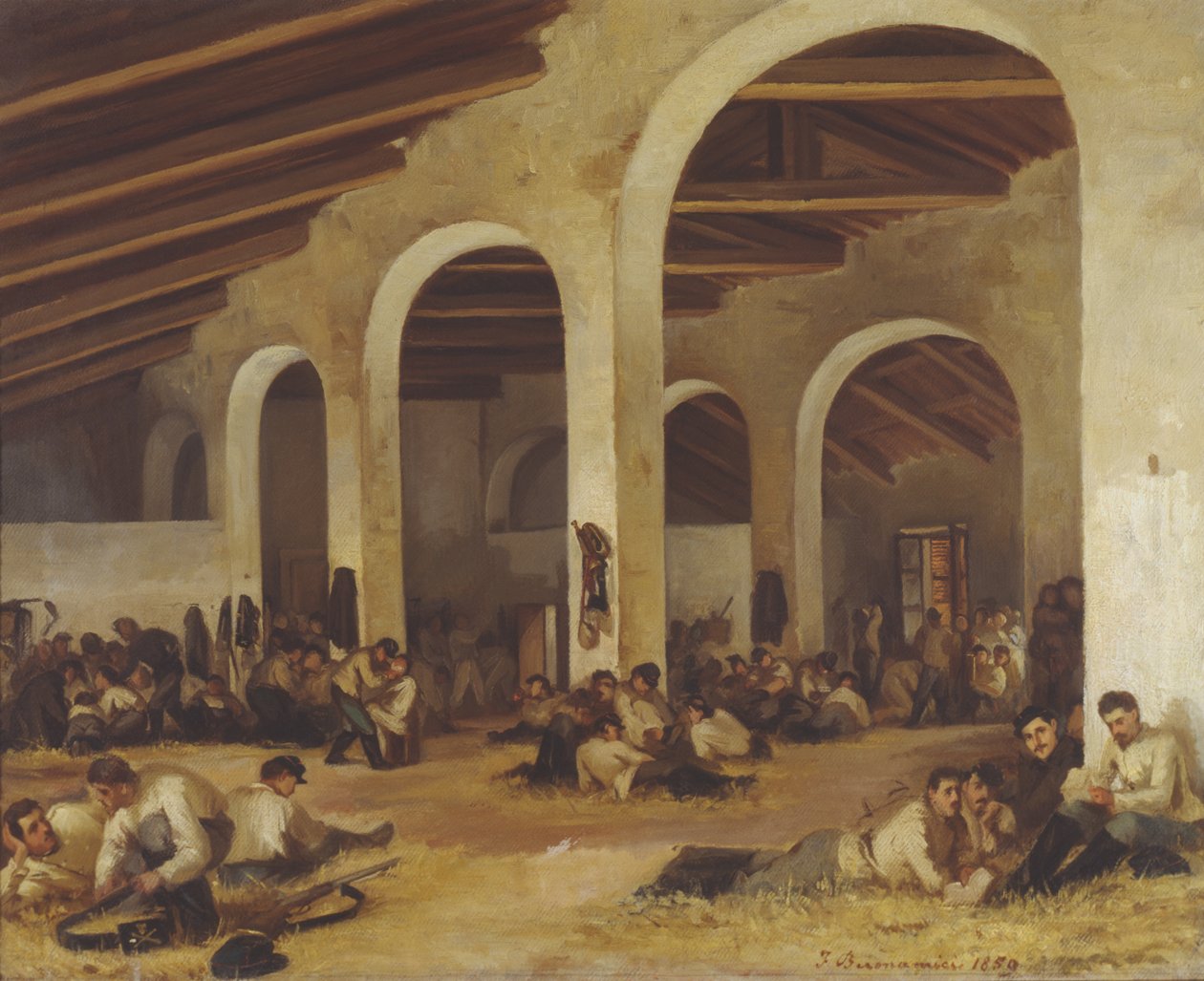 En kaserne i Modena, 1859 af Ferdinando Buonamici