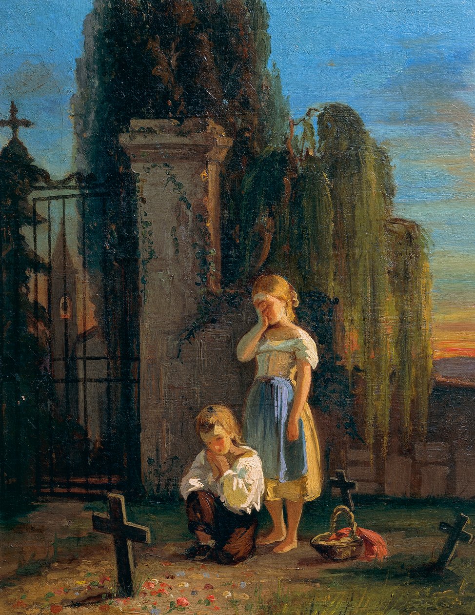 Forældreløse børn, af Ferdinando Buonamici (1820-1892) af Ferdinando Buonamici