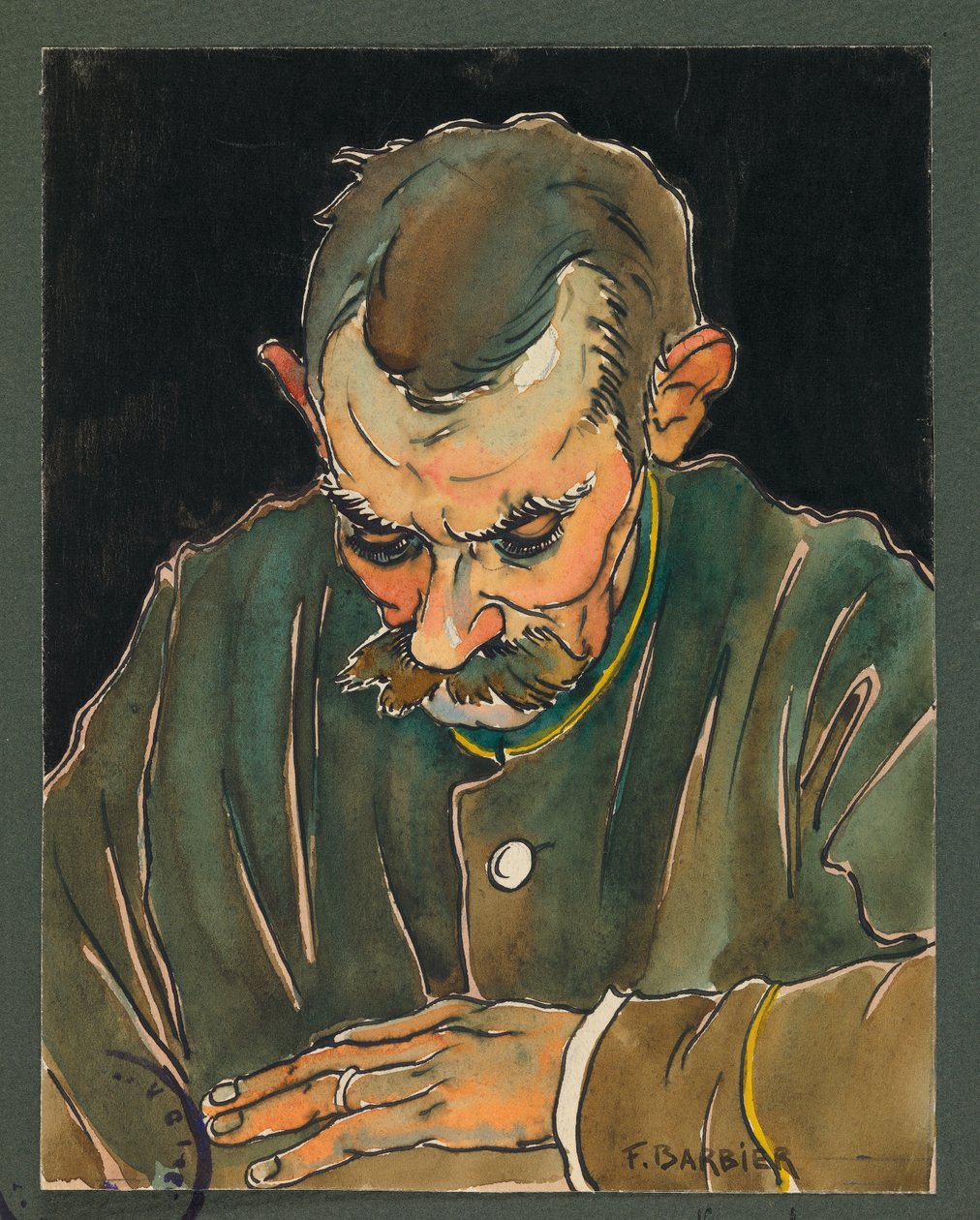Phongeron læser sin kones brev, Gustrow af Fernand Barbier