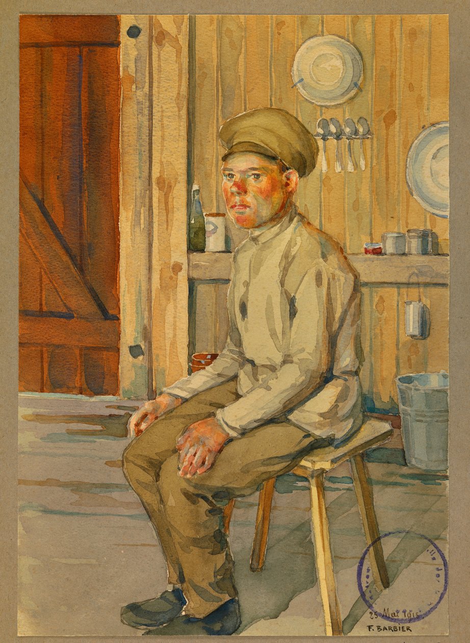 Portræt af den russiske fange Dimitri, Gustrow af Fernand Barbier