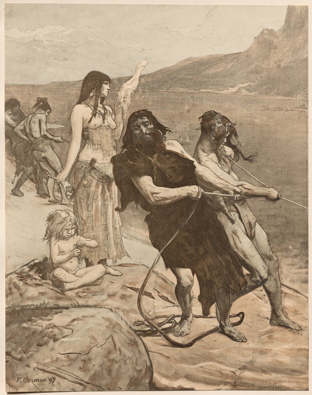 Lacustrine City, 1897. af Fernand Cormon