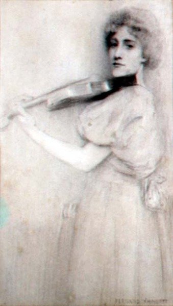 En violinist af Fernand Khnopff