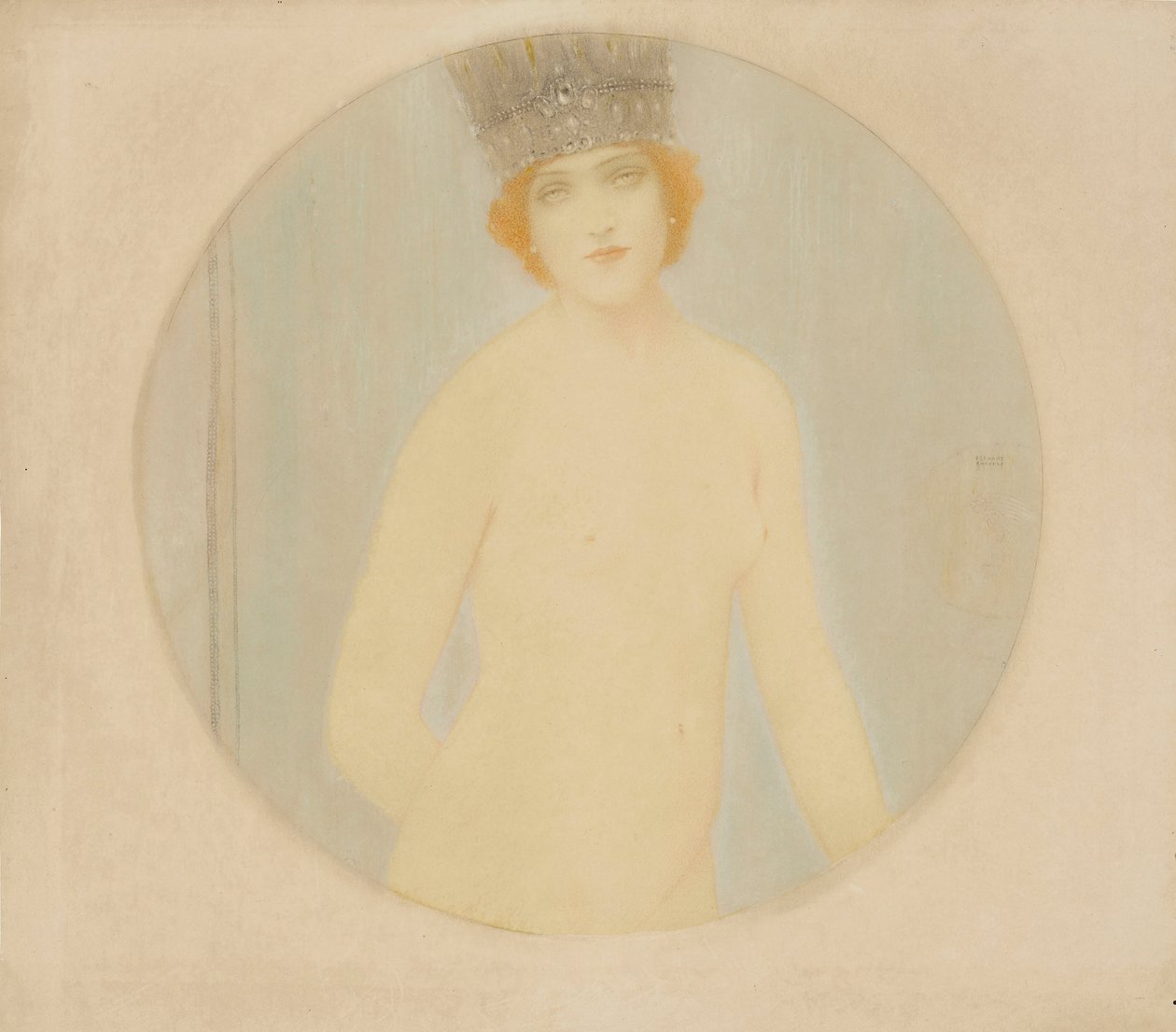 Nøgen dronning, ca. 1910. af Fernand Khnopff
