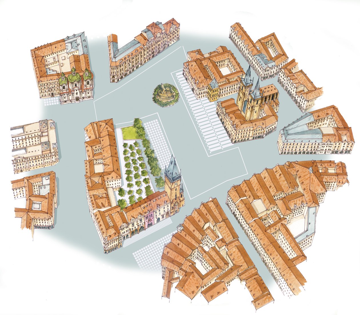 Old Town Square. Prag, tjekkisk af Fernando Aznar Cenamor