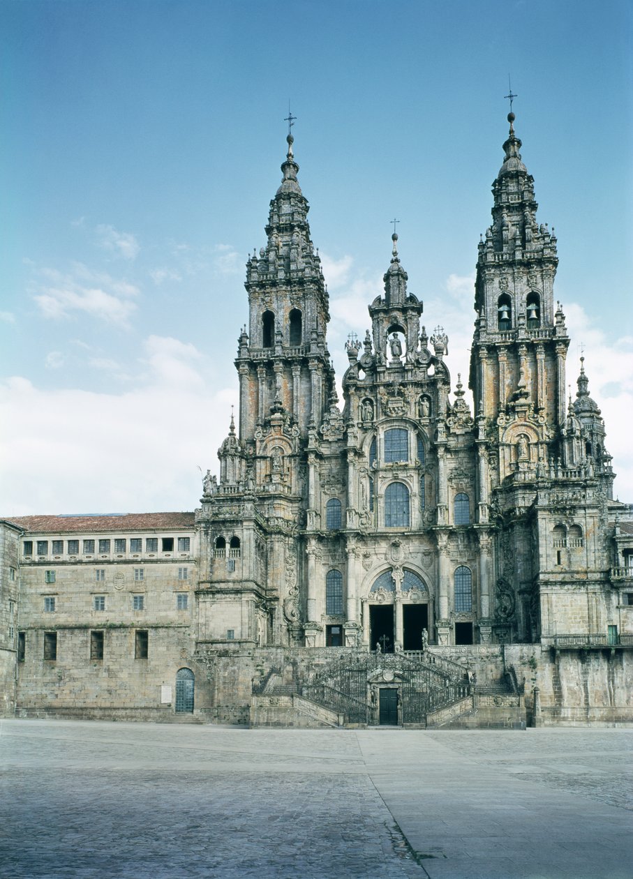 Udsigt over vestfacaden, bygget 1738-50 af Fernando de Casas Novoa