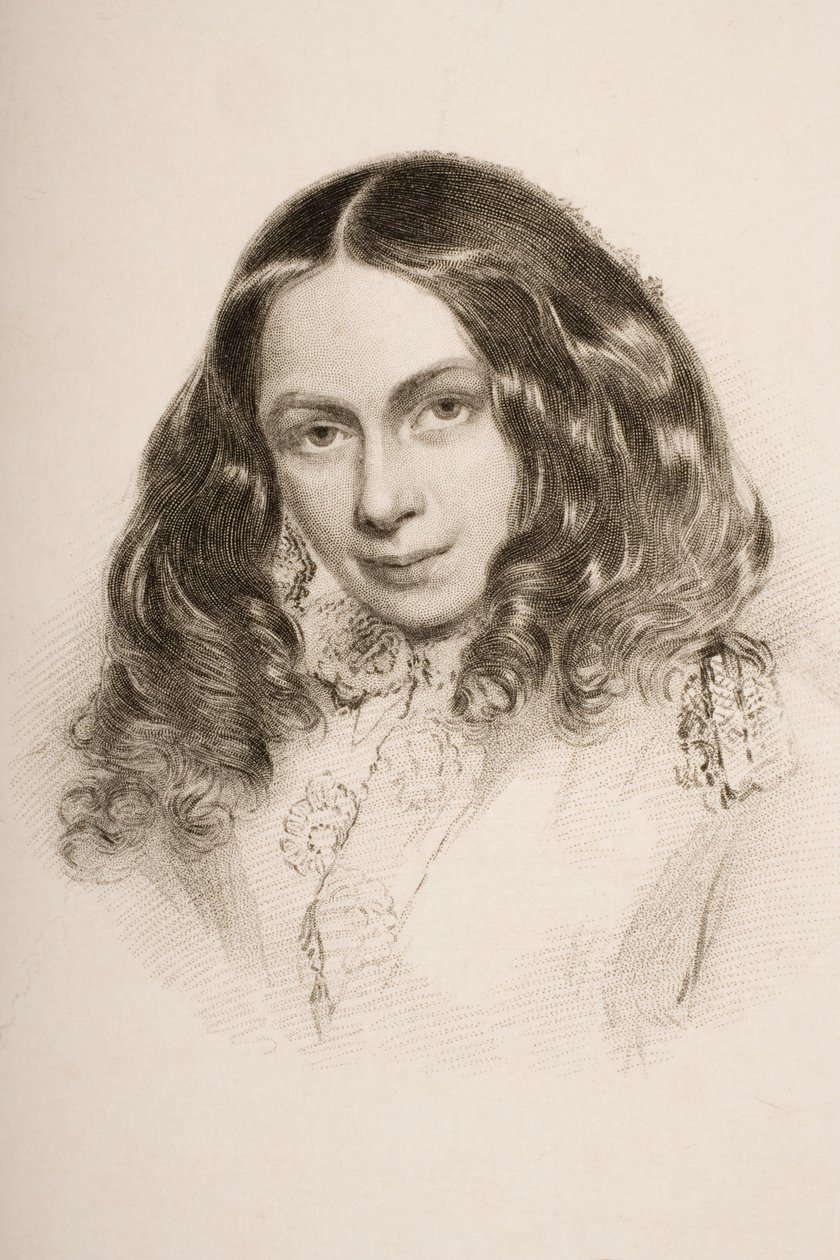 Elizabeth Barrett Browning (1806-61) i marts 1859, indgraveret af G.Cook af Field Talfourd