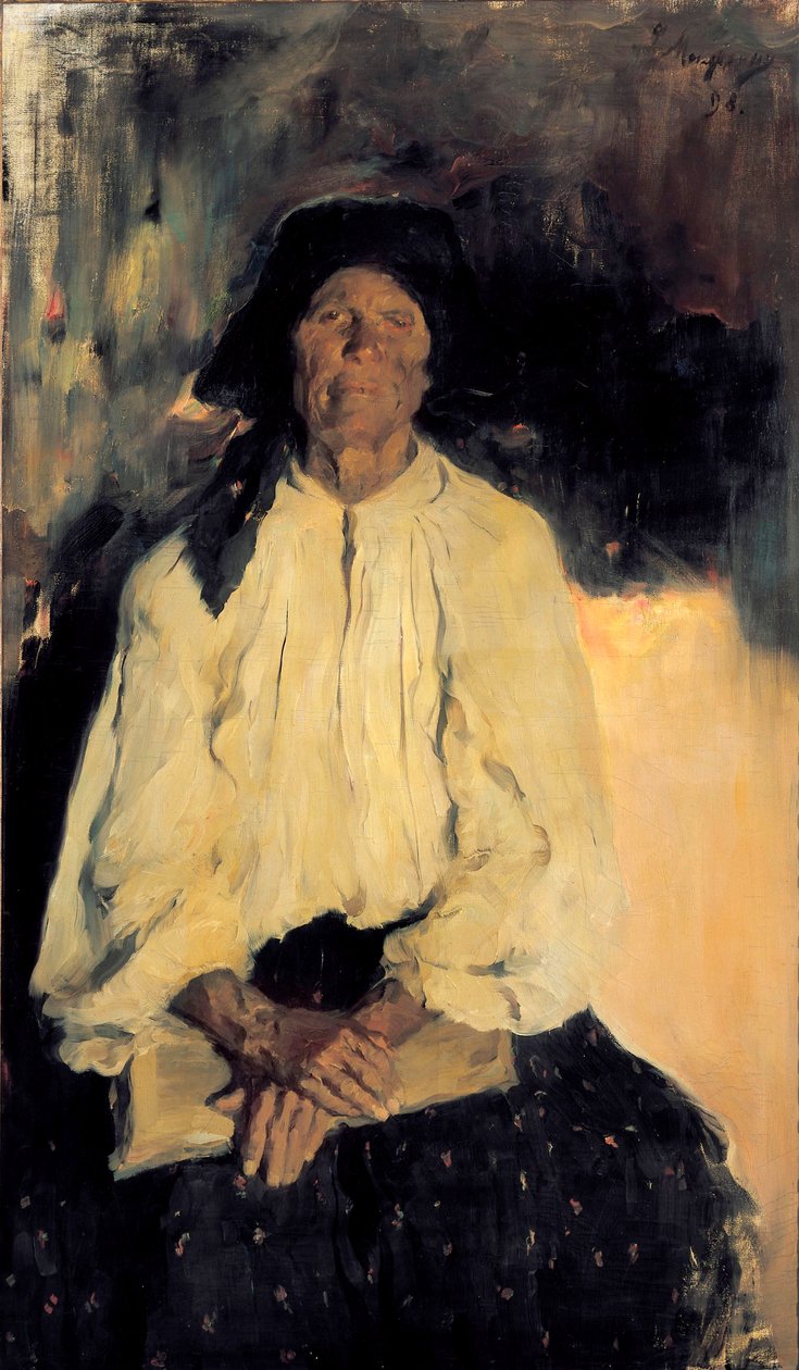 Portræt af en gammel dame af Filipp Andreevich Maliavin