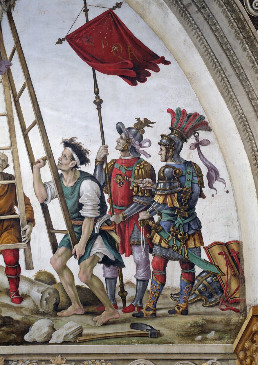 Skt. Philips Martyrium, Strozzi-kapellets sydmur, ca. 1497-1502 freskodetalje fra 208288 af Filippino Lippi