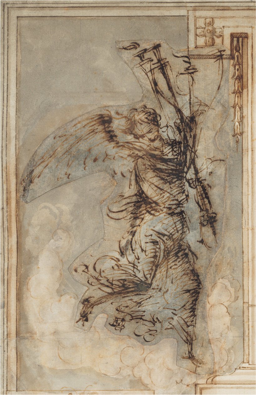 En engel, der bærer en fakkel af Filippino Lippi