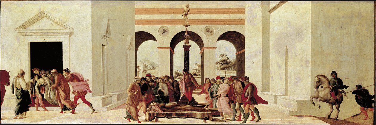 Lucreces død (Detrempe på træ af Filippino Lippi