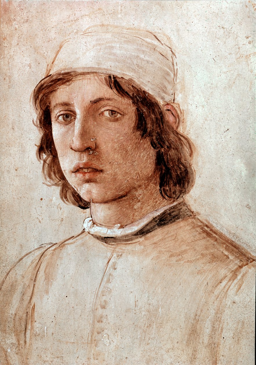 Selvportræt - Fresco af Filippino Lippi